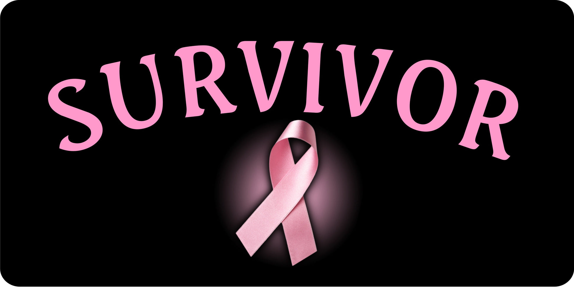 Survivor Pink On Black License Plate