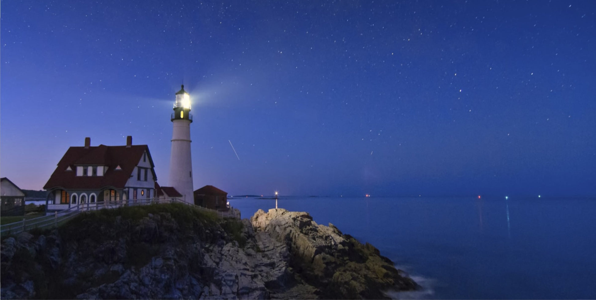 Lighthouse At Night Photo License Plate