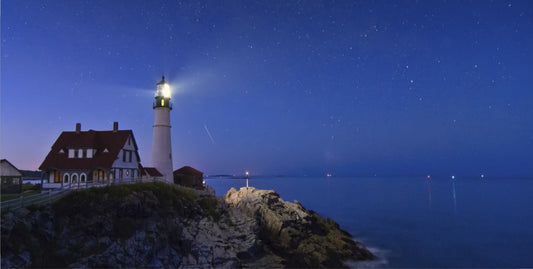 Lighthouse At Night Photo License Plate