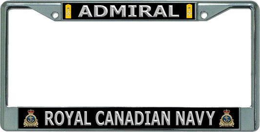 Royal Canadian Navy Admiral Chrome License Plate Frame