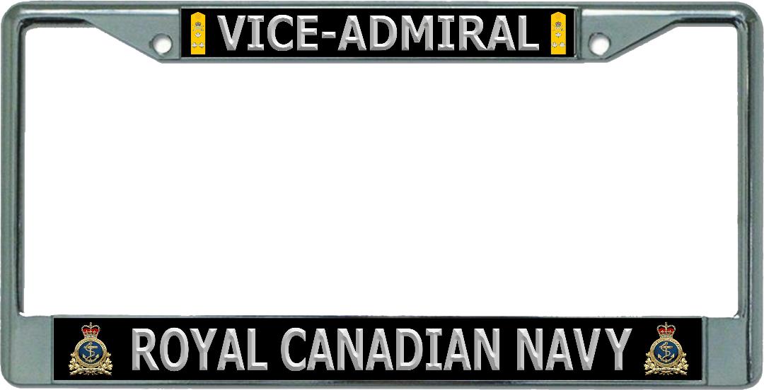 Royal Canadian Navy Vice-Admiral Chrome License Plate Frame