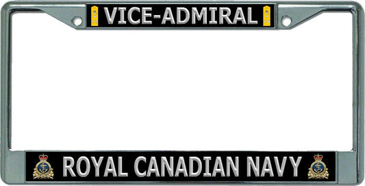 Royal Canadian Navy Vice-Admiral Chrome License Plate Frame