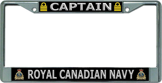 Royal Canadian Navy Captain Chrome License Plate Frame