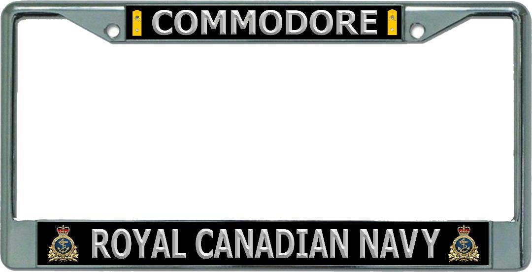 Royal Canadian Navy Commodore Chrome License Plate Frame