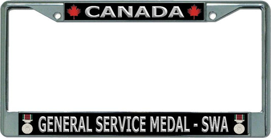 Canada General Service Medal-SWA Chrome License Plate Frame