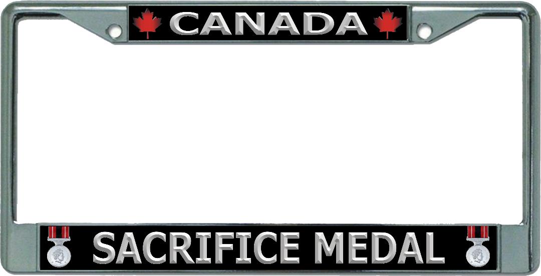 Canada Sacrifice Medal Chrome License Plate Frame