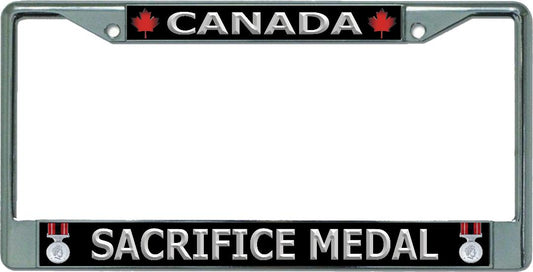 Canada Sacrifice Medal Chrome License Plate Frame