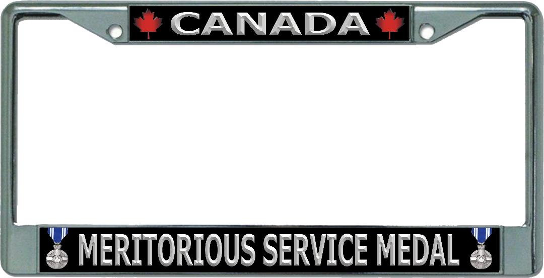 Canada Meritorious Service Medal Chrome License Plate Frame