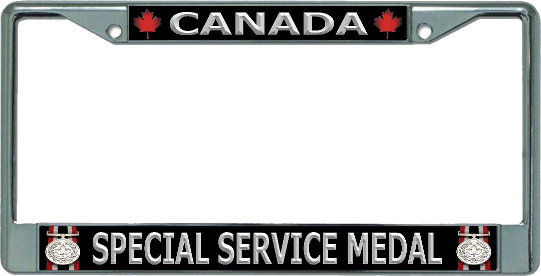 Canada Special Service Medal Chrome License Plate Frame