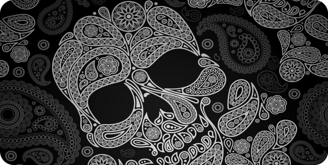 Sugar Skull Design Black And White Photo License Plate