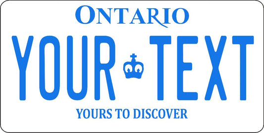 Ontario Canada Your Text Photo License Plate