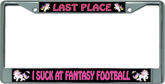 I Suck At Fantasy Football #4 Chrome License Plate Frame