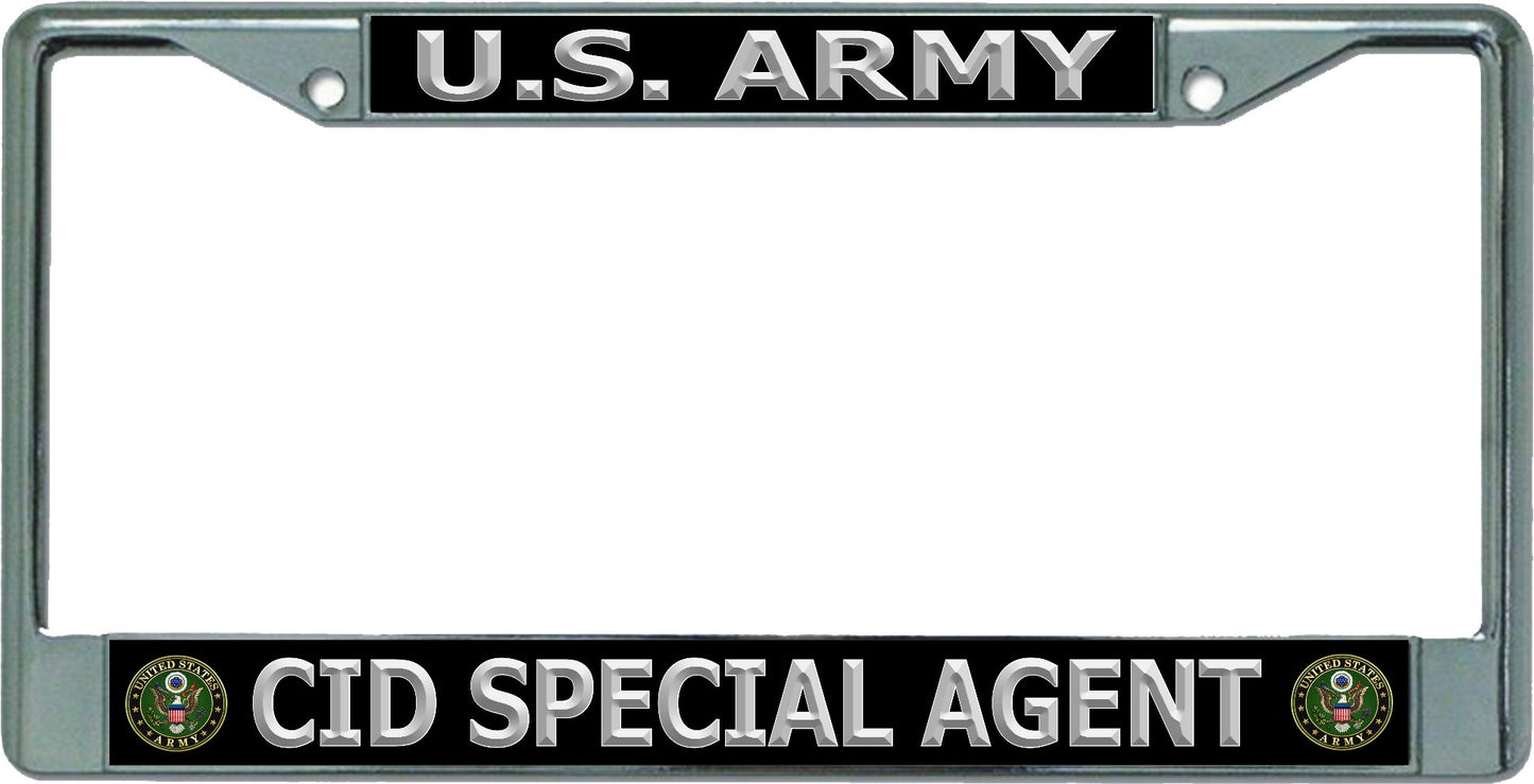 U.S. Army CID Special Agent Chrome License Plate Frame