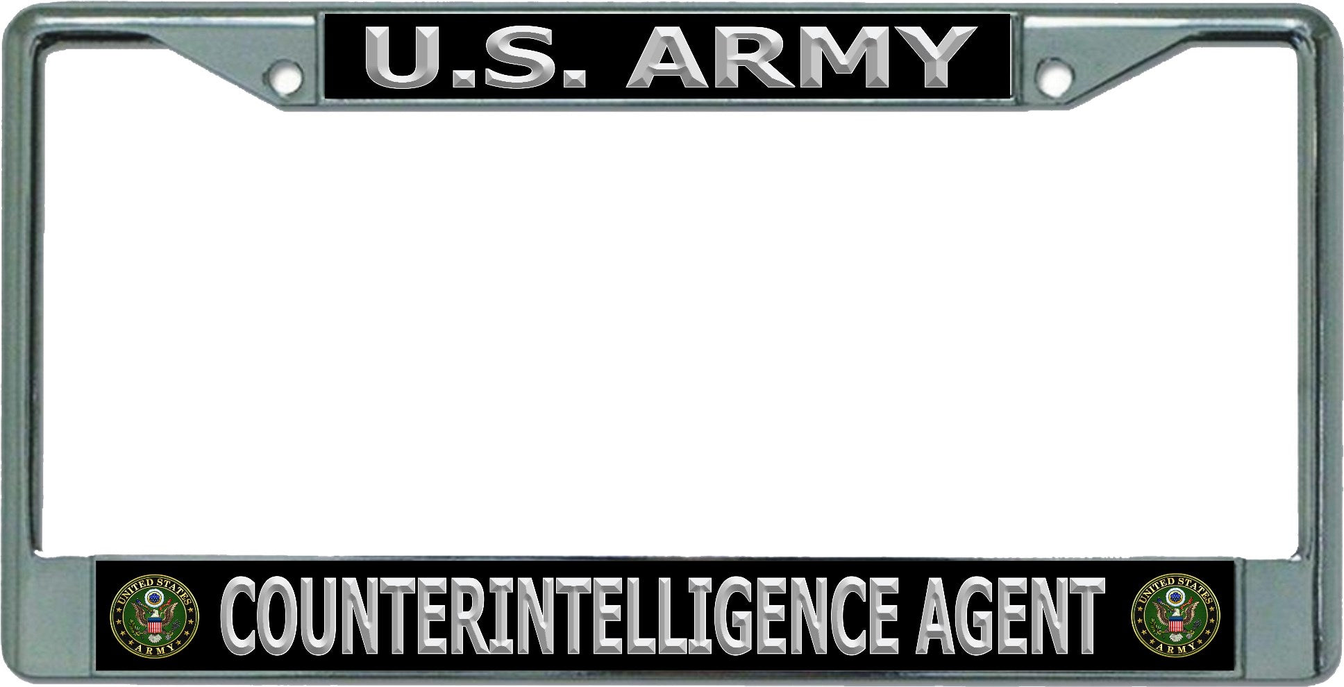 U.S. Army Counterintelligence Agent Chrome License Plate Frame – Auto ...