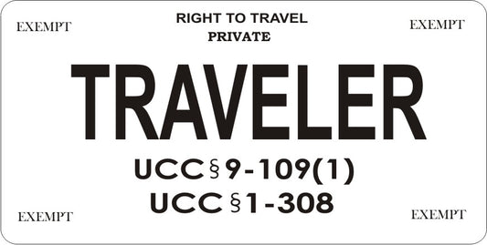 Right To Travel Traveler Photo License Plate