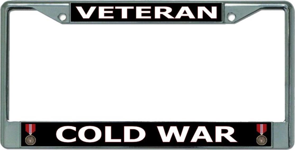 Cold War Veteran Chrome License Plate Frame