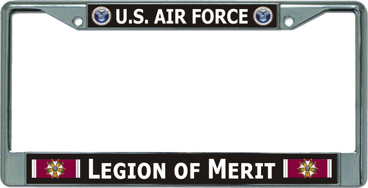 U.S. Air Force Legion Of Merit Chrome License Plate Frame