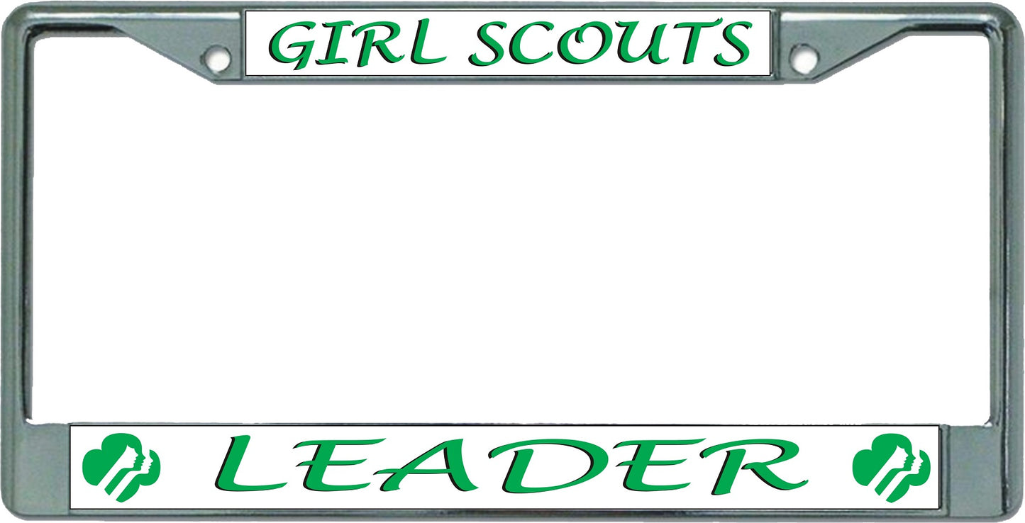 Girl Scouts Leader Chrome License Plate Frame