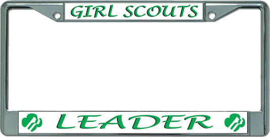 Girl Scouts Leader Chrome License Plate Frame