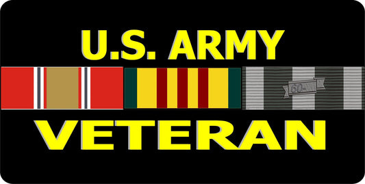 U.S. Army Veteran Ribbon Photo License Plate