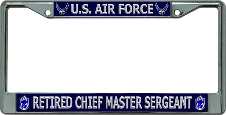 U.S. Air Force Retired Chief Master Sergeant Chrome Frame