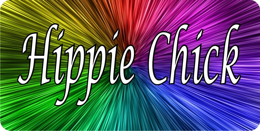 Hippie Chick Tie Dye Photo License Plate