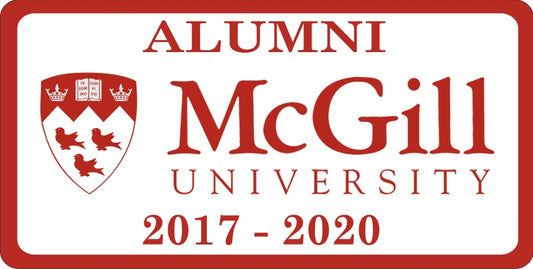 McGill University Alumni Photo License Plate