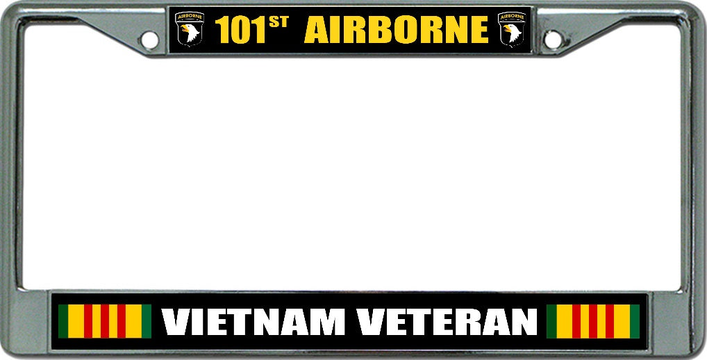 Vietnam Veteran 101st Airborne Chrome License Plate Frame