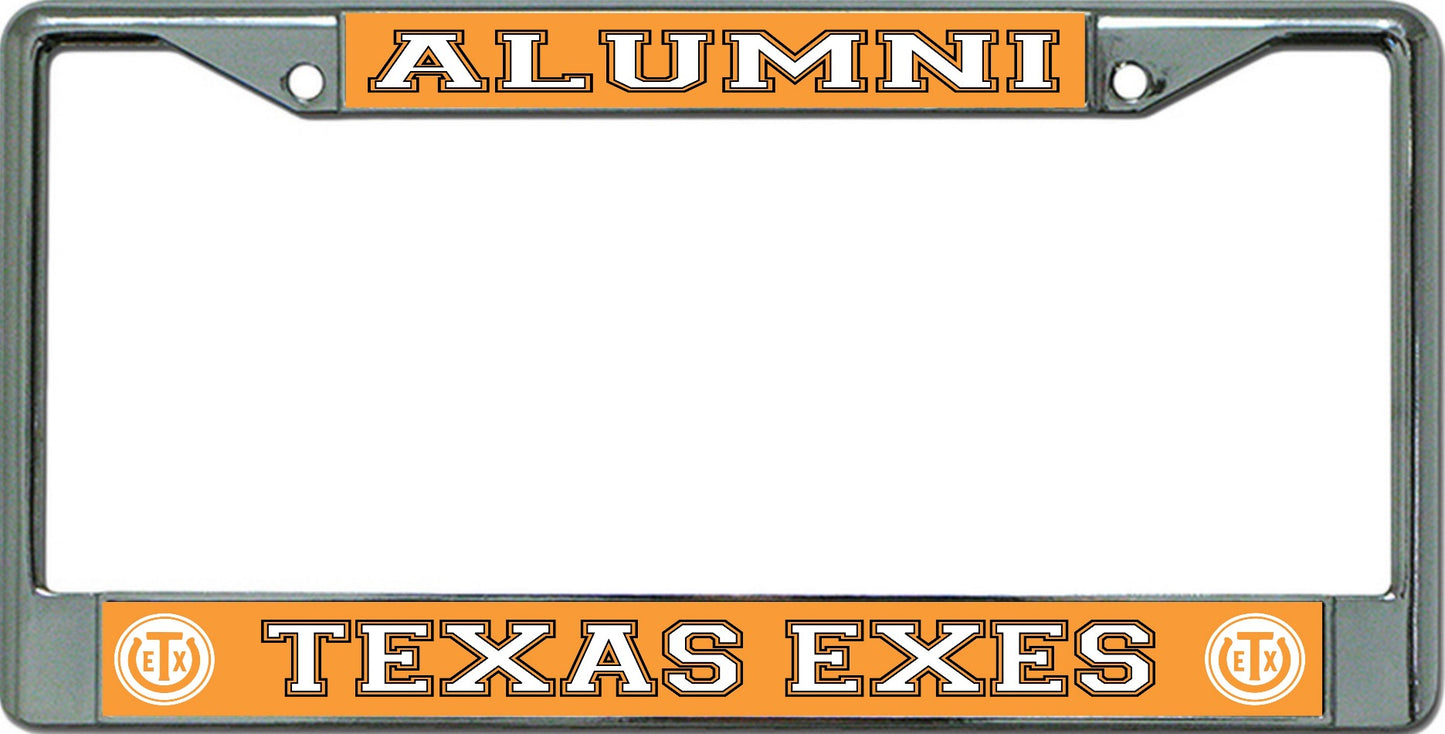 Texas Exes Alumni Chrome License Plate Frame