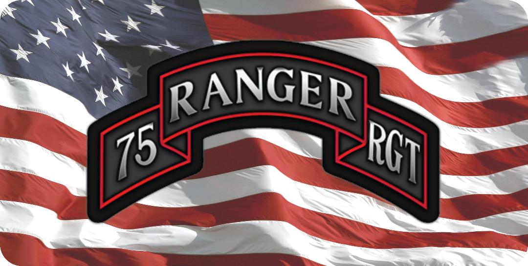 75th Ranger Regiment On U.S. Flag Photo License Plate – Auto License ...