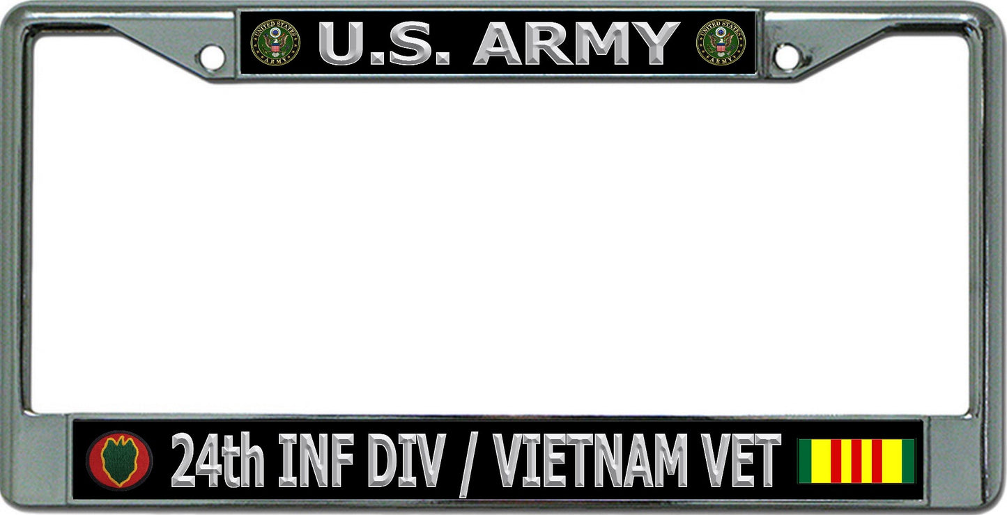 U.S. Army 24th Infantry Div Vietnam Vet Chrome Frame