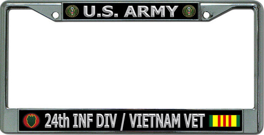 U.S. Army 24th Infantry Div Vietnam Vet Chrome Frame