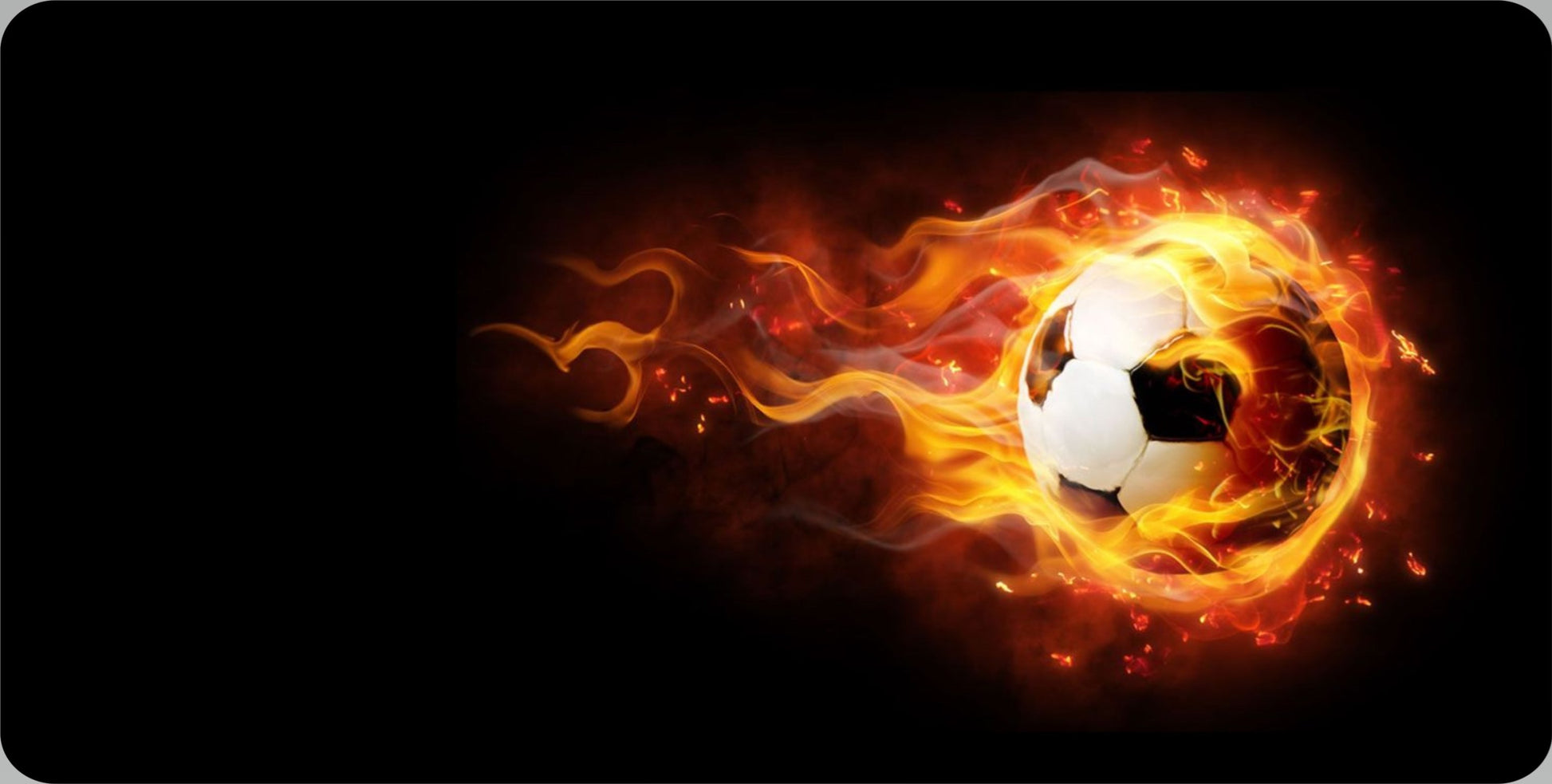 Soccer Ball On Fire Offset Photo License Plate