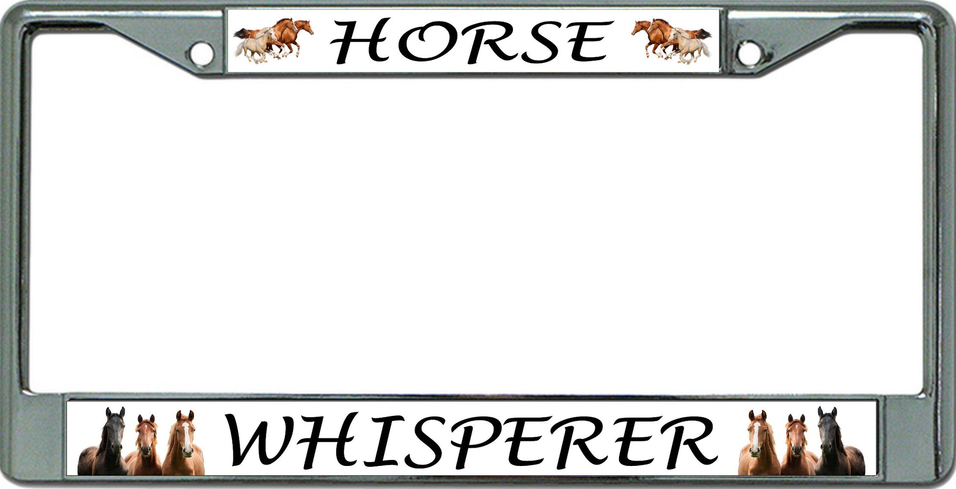 Horse Whisperer Chrome License Plate Frame