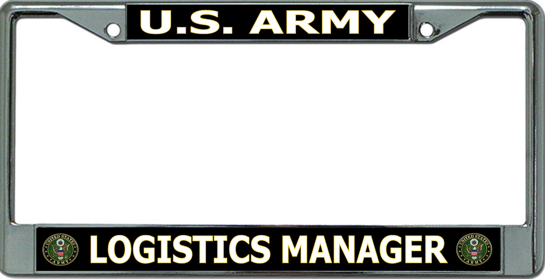 U.S. Army Logistics Manager Chrome License Plate Frame