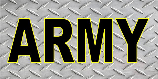 Army Diamond Plate Photo License Plate