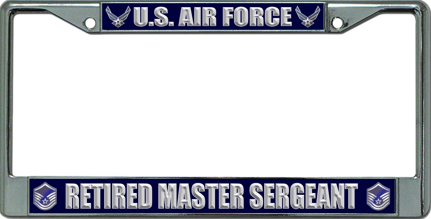 U.S. Air Force Retired Master Sergeant Chrome Frame