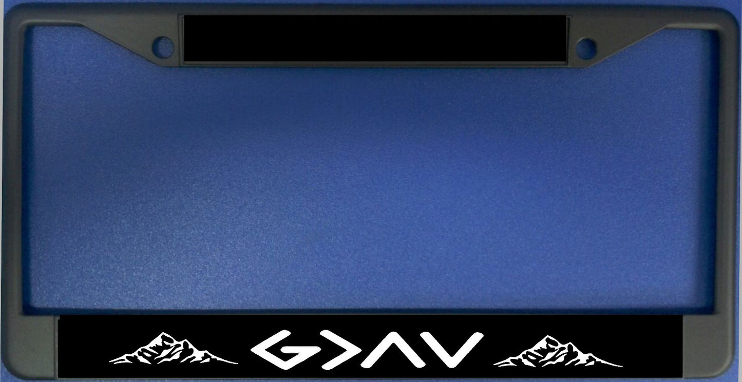 God Is Greater Than The Highs And Lows Black License Plate Frame