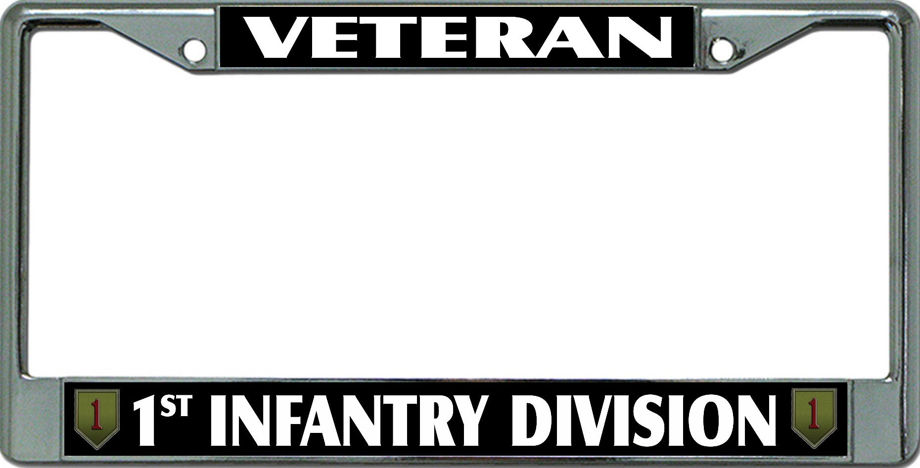 Veteran 1st Infantry Division Chrome License Plate Frame