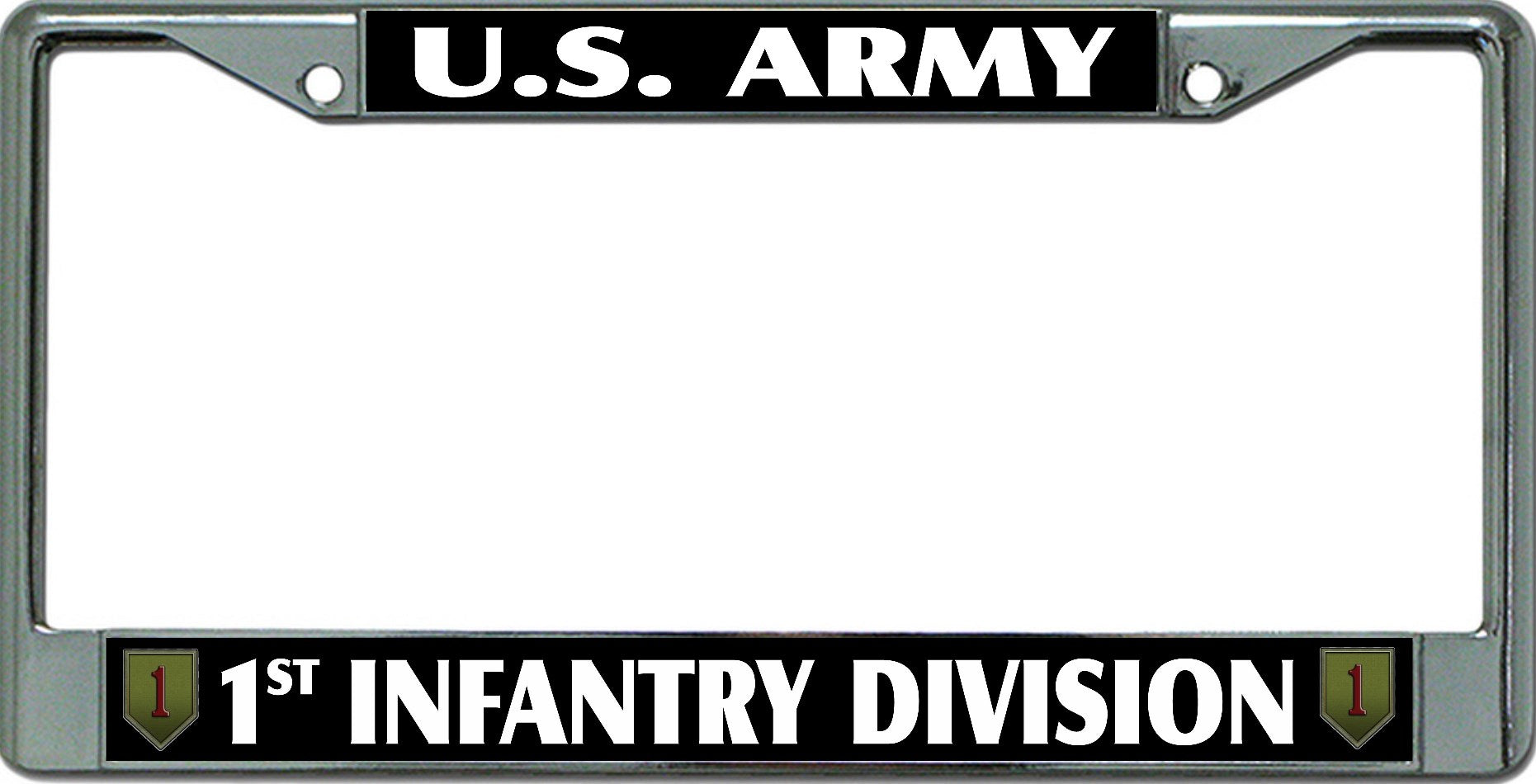 U.S. Army 1st Infantry Division Chrome License Plate Frame