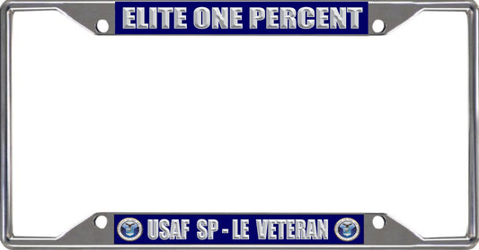 USAF SP-LE Elite Veteran Every State Chrome License Plate Frame