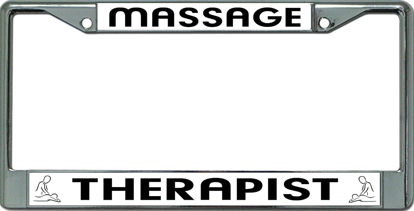 Massage Therapist Chrome License Plate Frame