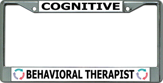 Behavioral Therapist Cognitive Chrome License Plate Frame