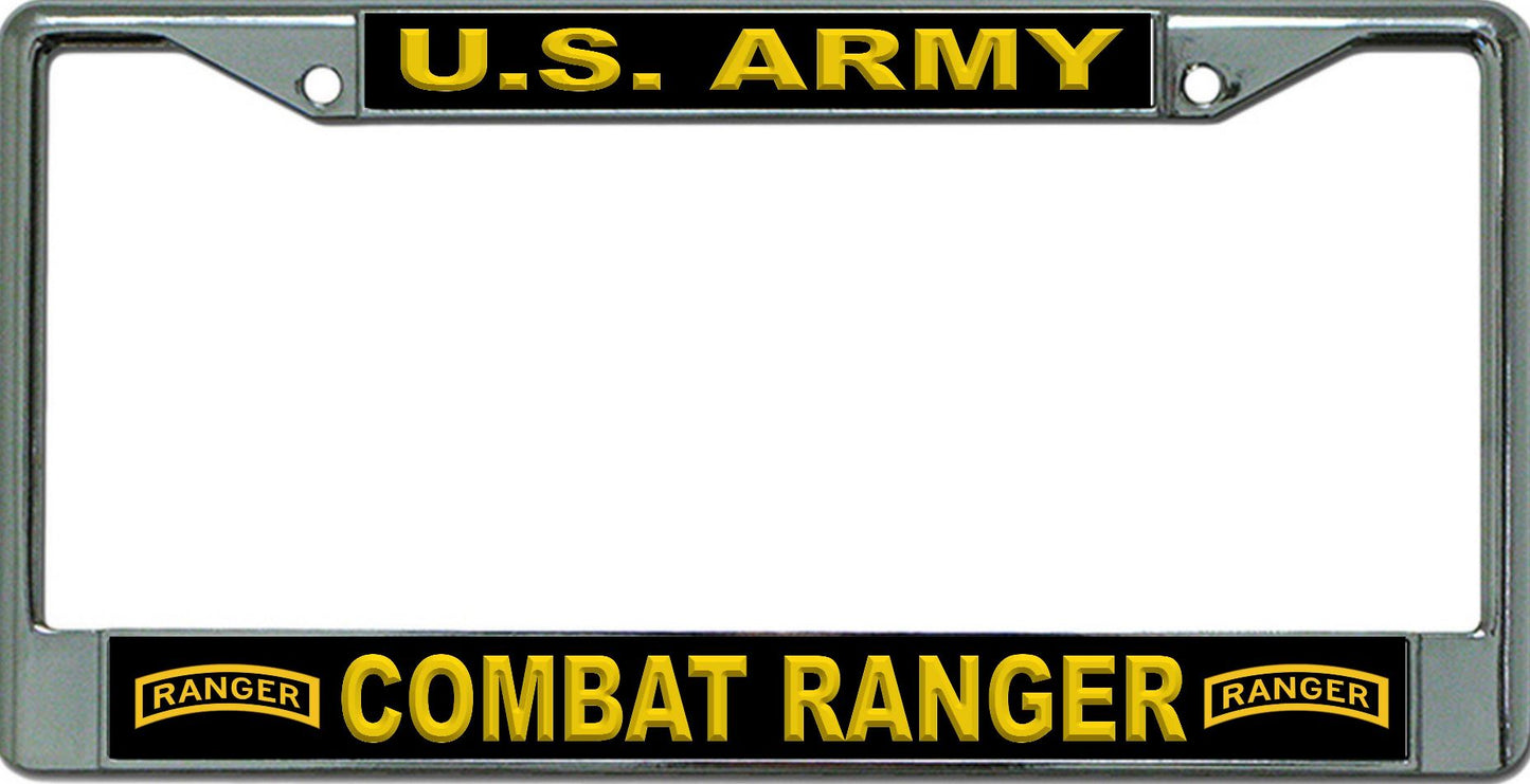 U.S. Army Combat Ranger Chrome License Plate Frame