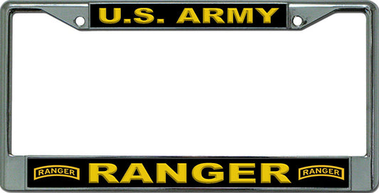 U.S. Army Ranger 3D Look Chrome License Plate Frame