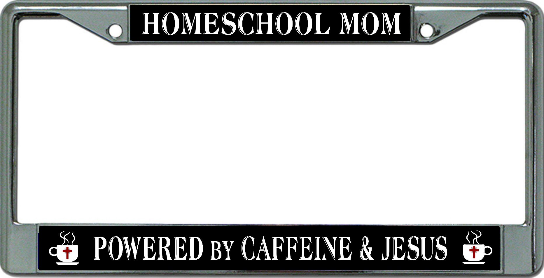 Homeschool Mom Chrome License Plate Frame