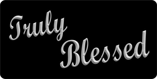 Truly Blessed Silver Photo License Plate