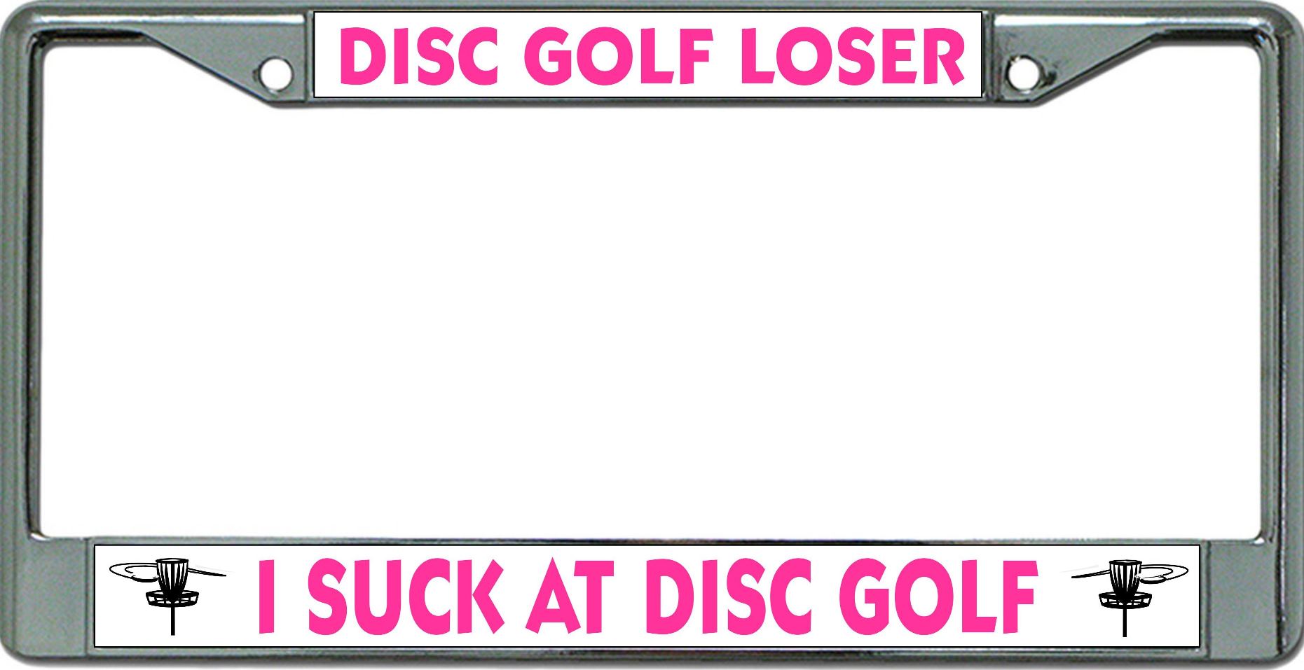 Disc Golf Loser Chrome License Plate Frame