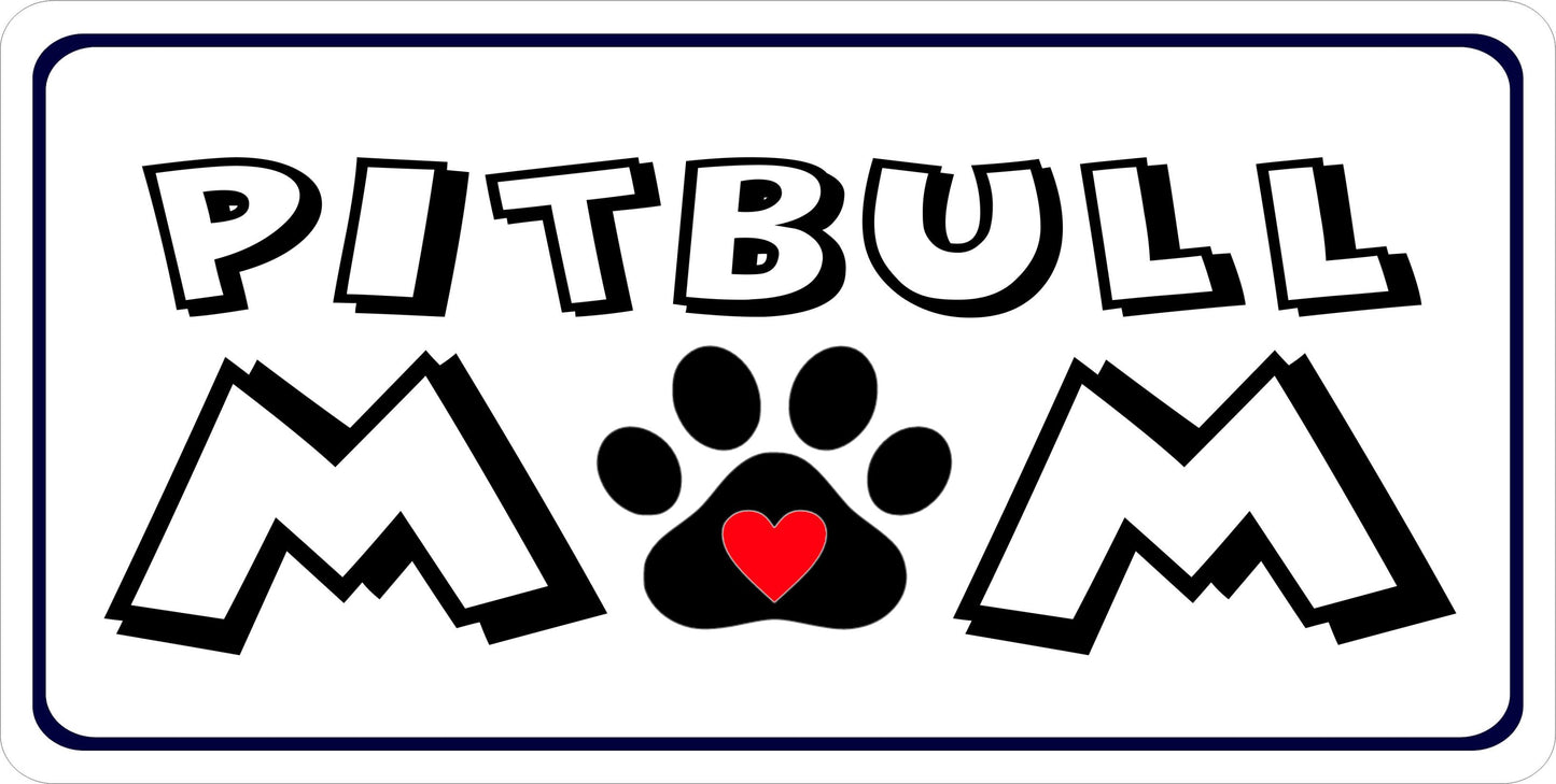 Pitbull Mom Photo License Plate