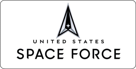 United States Space Force Centered Photo License Plate